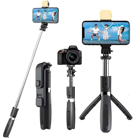 Extendable Flash 3-in-1 Selfie Stick Tripod with Bluetooth Remote™
