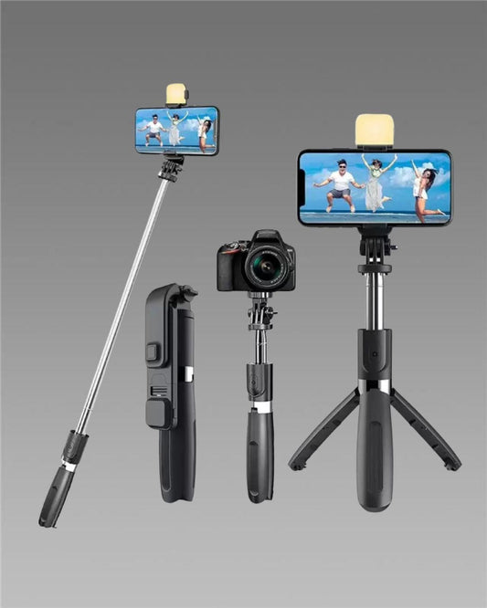 Extendable Flash 3-in-1 Selfie Stick Tripod with Bluetooth Remote™