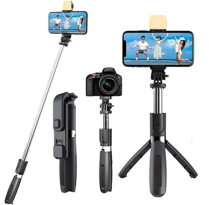 Extendable Flash 3-in-1 Selfie Stick Tripod with Bluetooth Remote™